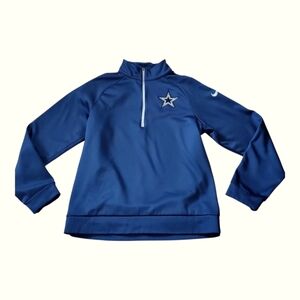 NIKE DALLAS COWBOYS MENS NAVY BLUE ELEMENT LONG SLEEVE QTR ZIP PULLOVER S